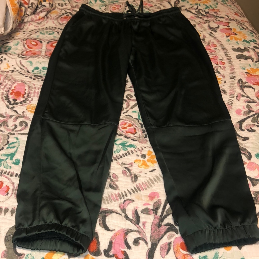 Socialite Size Small Satin Green Joggers Nordstrom